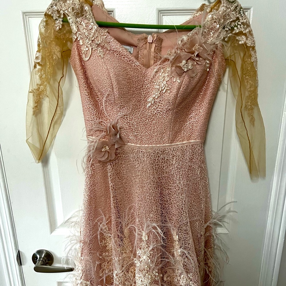 Pink midi prom dress